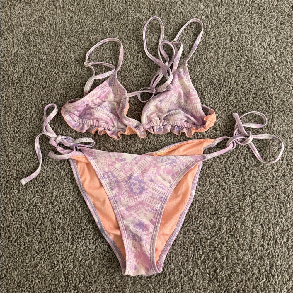 Pink and Purple Bikini Set